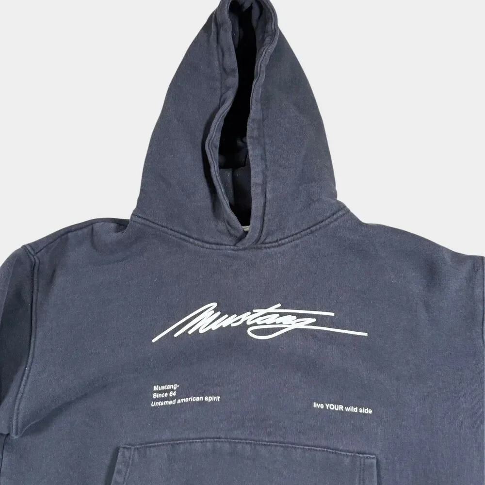 Zara Ford Mustang Hoodie Kids 13-14 164 Black Pullover Sweatshirt Streetwear - Picture 7 of 12